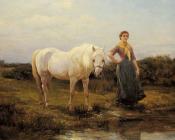 海伍德哈代 - Noonday taking a Horse to Water